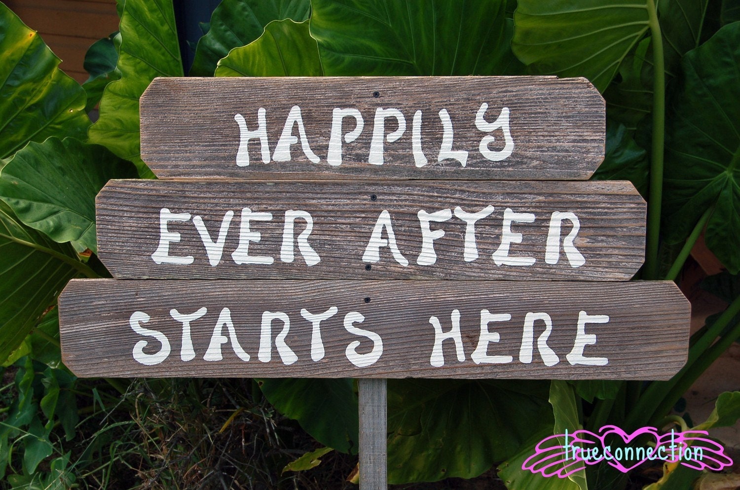 Happily Ever After Starts Here Wood Wedding Signs. Rustic Wedding. Eco Wedding Reception Signs Wedding Signs on Stake.
