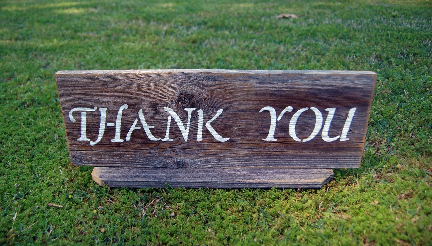 THANK YOU Sign. Reception Sign. Wood Table Sign. Wedding Reception Decor.  Hand Painted Wood Sign. Self Standing Table Signs. Eco wedding