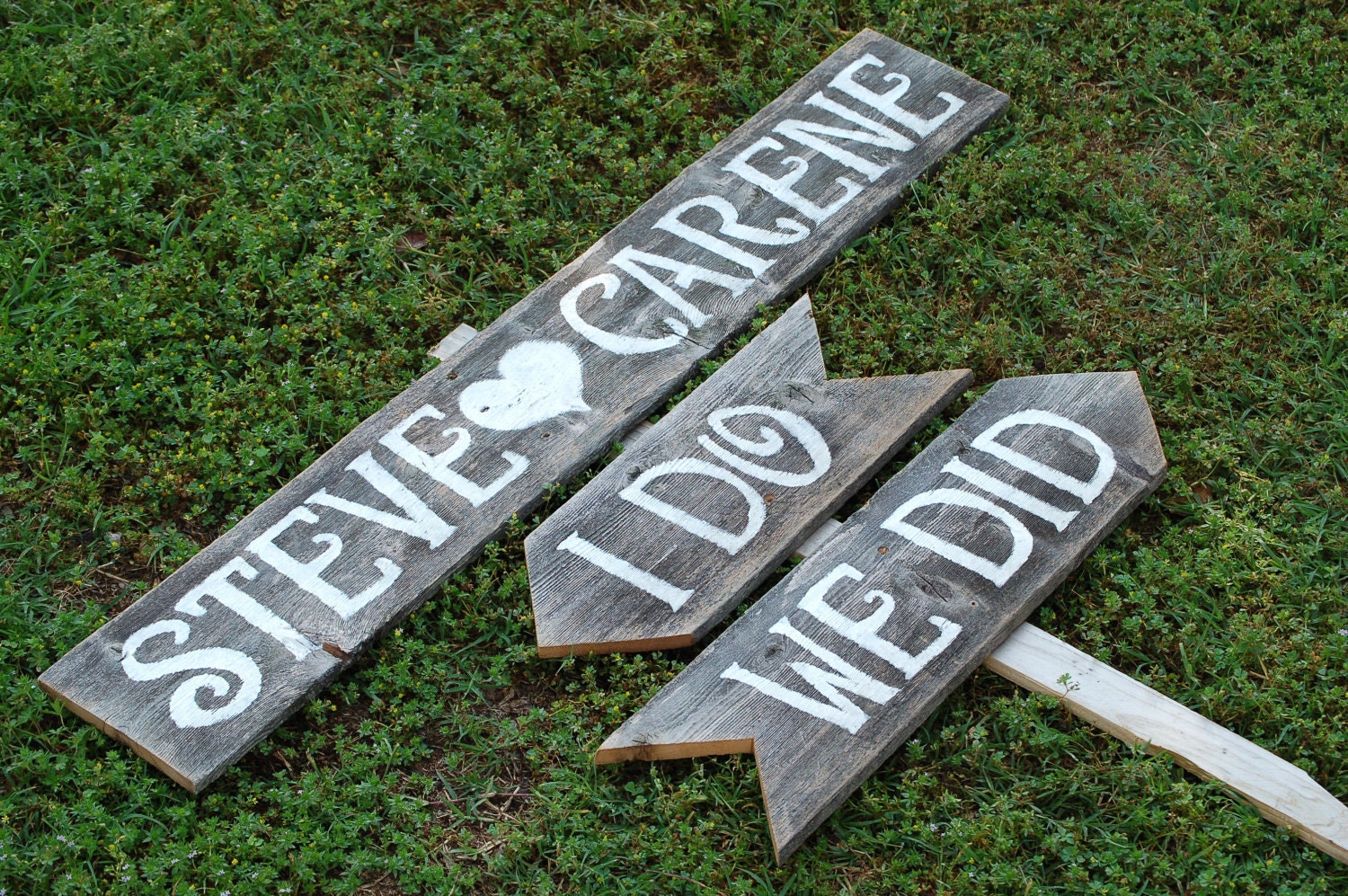 Wedding Signs Romantic Outdoor Weddings LARGE FONT Hand Painted Reclaimed Wood. Rustic Weddings. Vintage Weddings. Road Signs.