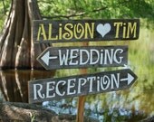 Wedding Signs Martha Stewart Weddings Featured LARGE FONT 3 With A Stake. Reception Party Sign Dinner and Dancing Sign