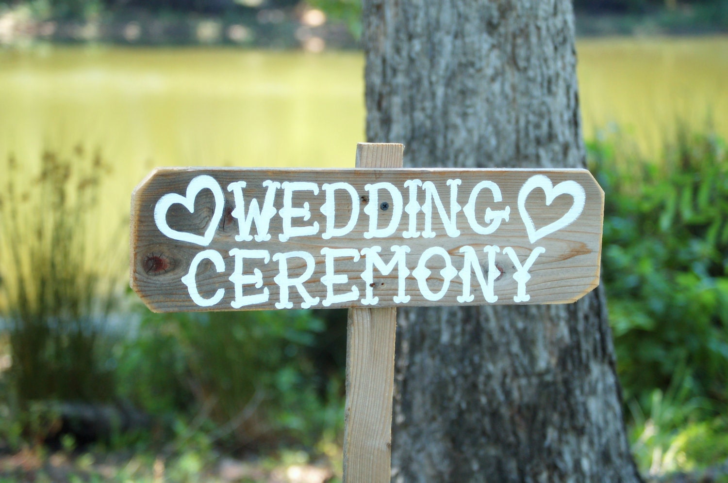 Country Wedding Ceremony Sign Recycled Wood Signs Wedding Props. Outdoor Wedding Decorations Rustic Wood Wedding