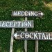 Wedding Signs Hand Painted Signs. LARGE FONT, Your Wording With 3 Stakes. Recycled Wood Rustic Directional Arrow Signs