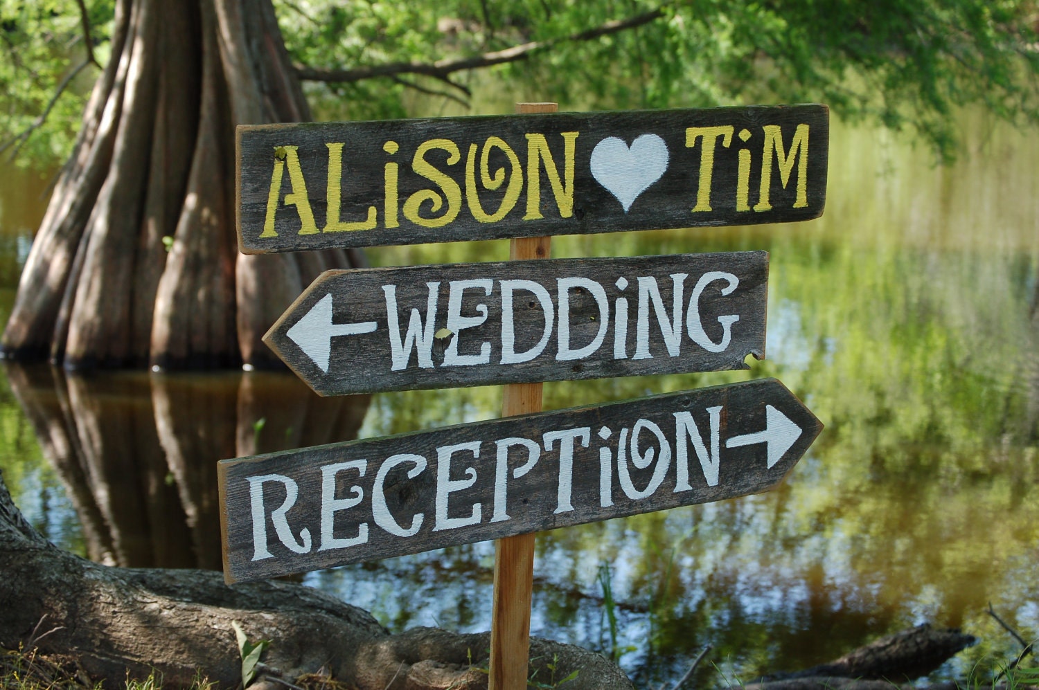 Wedding Signs Martha Stewart Weddings Featured LARGE FONT 3 With A Stake. Reception Party Sign Dinner and Dancing Sign
