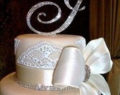 5" Swarovski Crystal Monogram Cake Topper ANY LETTER from the ALPHABET A B C D E F G H I J K L M N O P Q R S T U V W X Y Z
