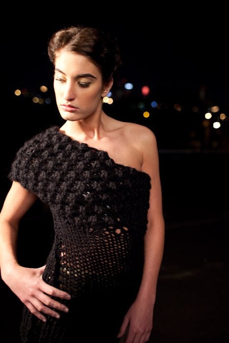 Black Bubble Shoulder Sweater