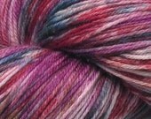 Sock yarn, hand dyed merino wool - Pomegranate