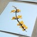 Forsythia Branch -- 4x6 Gocco Screenprint -- printed on Eco-friendly paper made with hydro-power