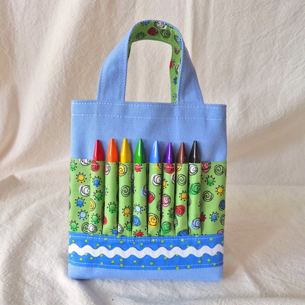 ARTOTE Mini Coloring Tote Crayon Bag Crayon Tote in Doodly Doo