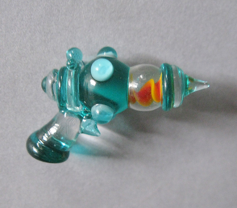 Glass Lampwork Retro Ray Gun Sculpture or Pendant