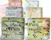 Vintage Map Sterling Silver Square Cufflinks. You Select the Journey.
