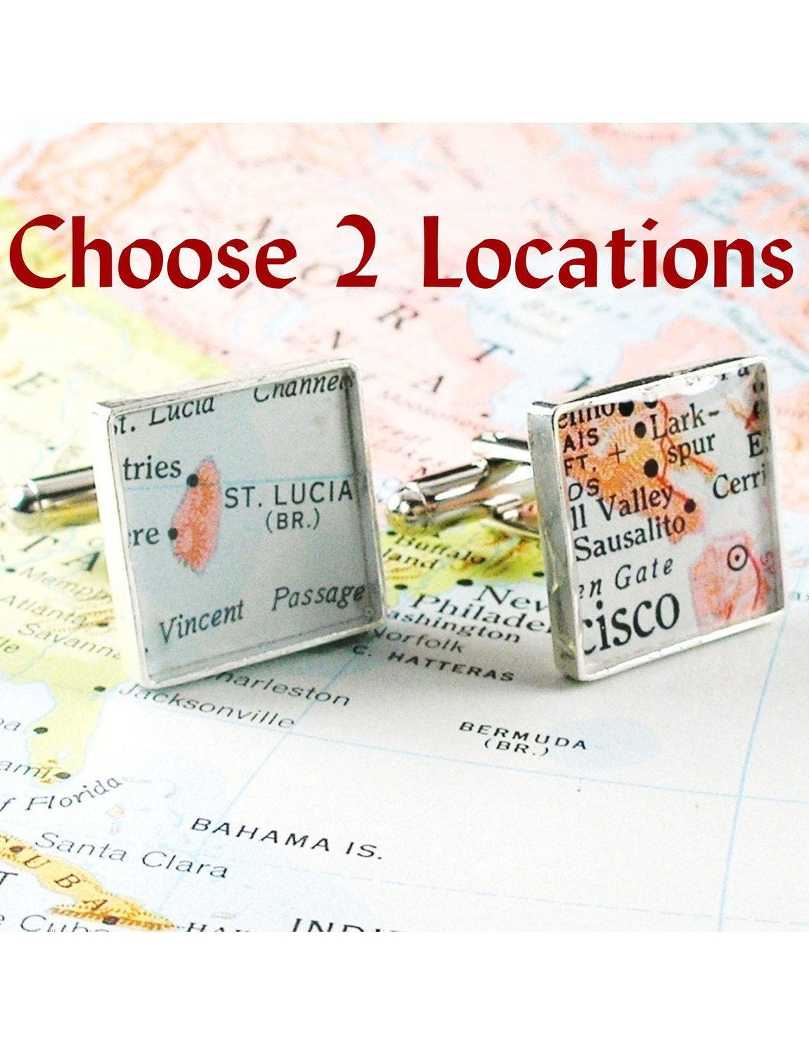 Gifts for Groomsmen, Personalized Cufflinks, Wedding Cufflinks, Map Art, Groomsmen, Map Cuff Links