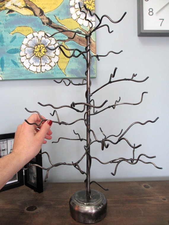 January Tree. Handwelded recycled steel tree for jewelry or decoration, Made to Order