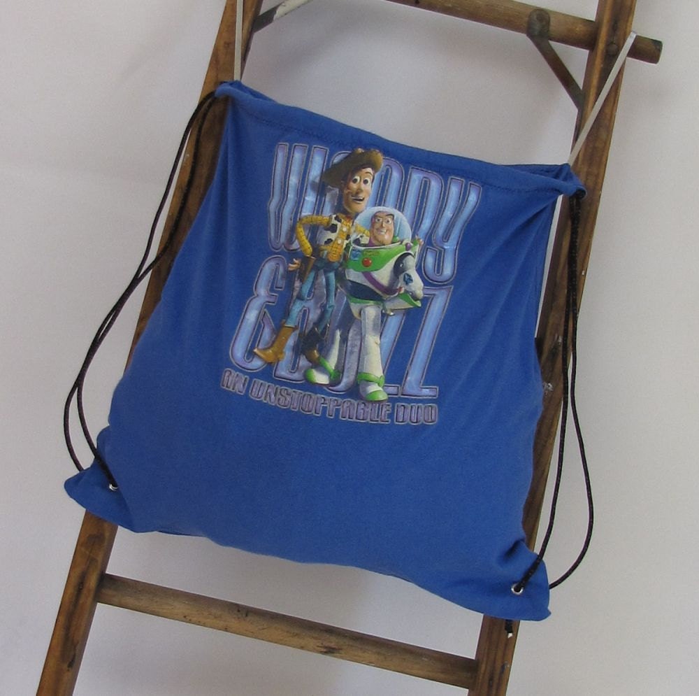 Backpack Buzz and Woody from Toy Story Drawstring Backpack by Fashion Green T Bags