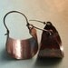 Hammered Copper Hoops  - Copper And Sterling Silver  Basket Hoop Earrings - Mixed Metal Jewelry