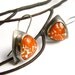 Orange Vintage Japanese Glass Earrings - Sterling Silver Earrings - Artisan Metalsmith Jewelry - Tangerine Tango - Contemporary Earrings