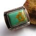 Unisex Turquoise Ring - Turquoise, Fine Silver And Copper Ring - Metalsmith Rustic Ring - Size 6 Ring