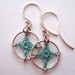 Spangles, soft green cotton earrings