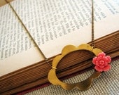 Cora . Coral Lily, Vintage Brass, and Pretty Scallops