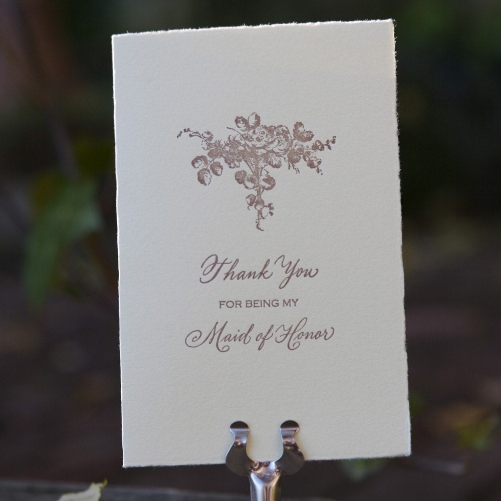 Thank you for being my Maid of Honor card