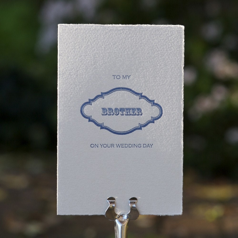 To my Brother on your wedding day card