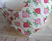 Vintage Strawberries Cotton Fabric Ribbon- 3 yards