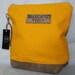 Yellow Canvas and Tan Leather Cosmetic Bag - SALE