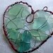 Sweet Red Heart Suncatcher Ornament with Aqua Seaglass
