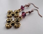 Cocoa and copper earrings