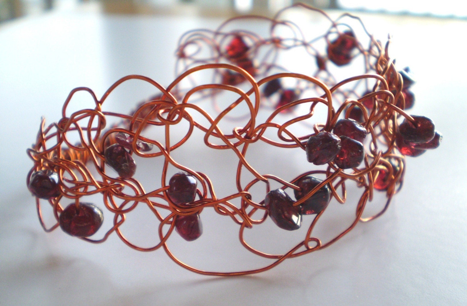 Copper and Garnet Diane's Bangle