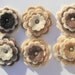 Felt Flower Embellishments Pack of Six, Light Brown and Medium Brown