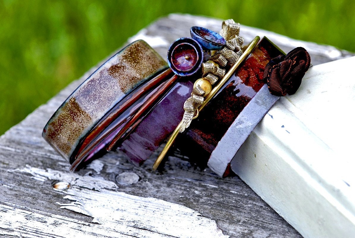 Cafe Noisette - 9-Piece Enameled Bangle Set
