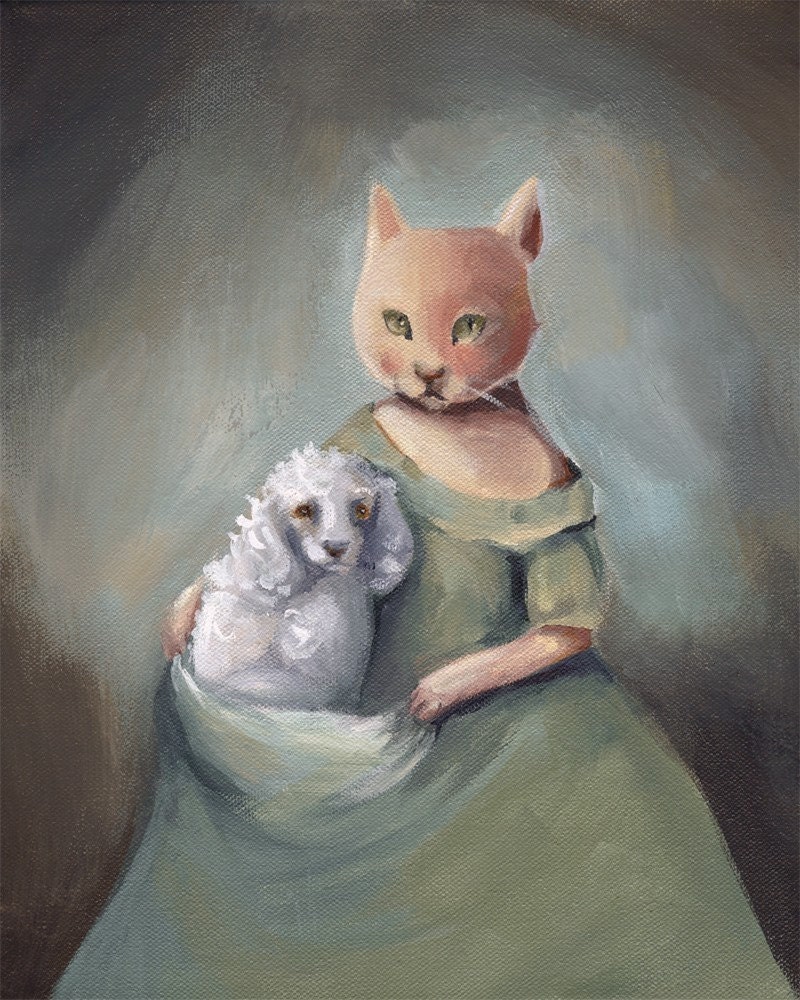 My Baby- Portrait of Kitty and dog