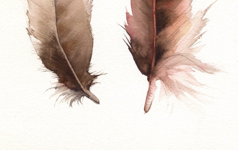 Feathers No. 2 feather painting, nature, archival print