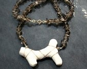 Smoky Quartz Necklace with Coral