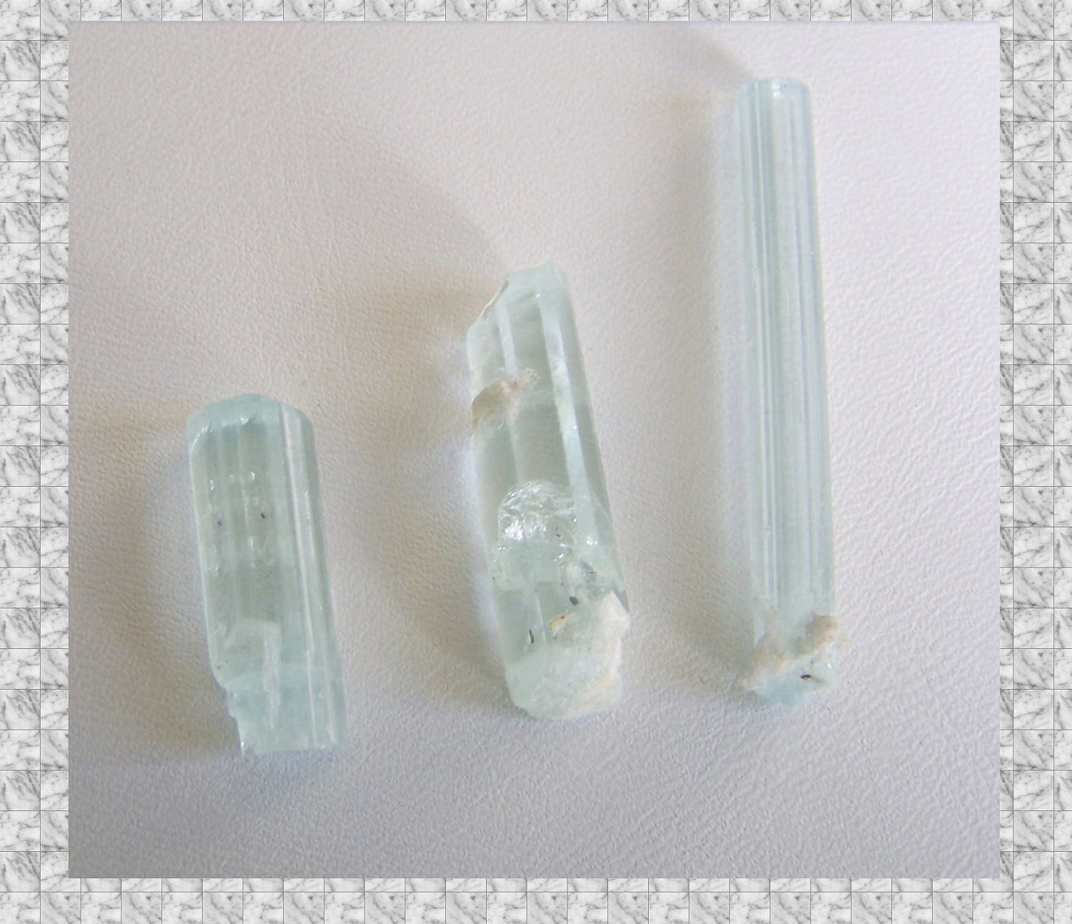 Aquamarine Crystal - Lot of 3 - Wire wrapping stones - gemstone cutting - lapidary - gem -mineral crystal healing - blue march birthstone