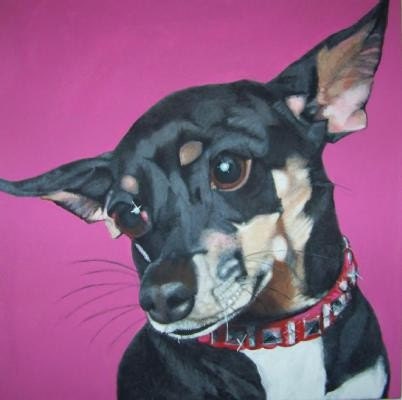 Modern Custom Pet Portrait 24 inch square