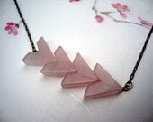 Rose quartz arrow necklace-Walk this way