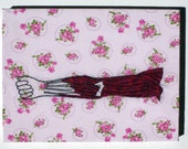 Embroidered Arm - Anatomy Muscles - Floral fabric on canvas