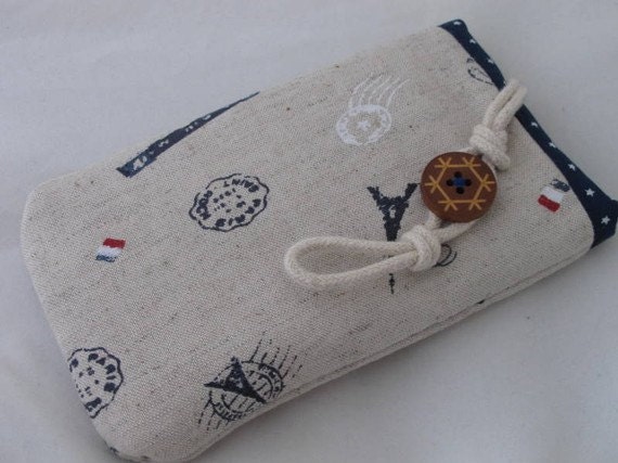 Paris linen mobile phone/MP3 player/ iphone/ ipod pouch