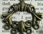 earring connectors chandelier drops  antiqued bronze pendant   quantity two  RB7