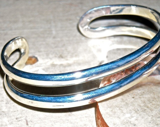 Sterling silver open cuff bracelet blank zne