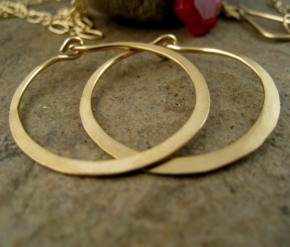 Small Gold Hoop Earrings Contemporary Hammered Hoop Wide Small Hoops Gold Filled Brushed Satin Finish