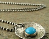 Sleeping Beauty turquoise necklace, sterling silver jewelry. Southwestern fashion, silver necklace. Turquoise jewelry