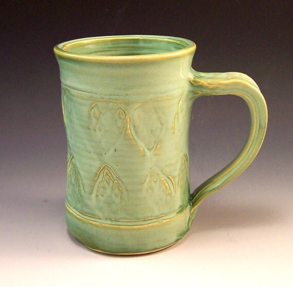 Big Ole Pottery Mug in French Country Green by AnneMariesPottery