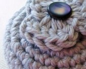 posie pincushion (indigo on dove)