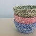 small cotton bowls (set of 3 pink blue and green)