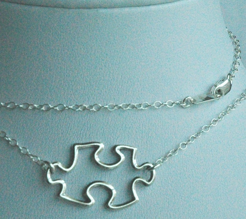 Sterling Silver Puzzle Piece Link Necklace
