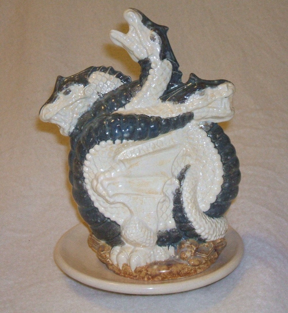 Three headed dragon incense burner