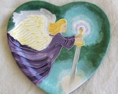 Archangel Michael, heart-shaped plate