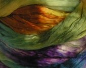 TITANIA and the  CHANGELING Silk Sliver Phat Fiber June Feature Luxurious Fine Quality Hand Painted Mulberry Top for Handspinning 2 ounces